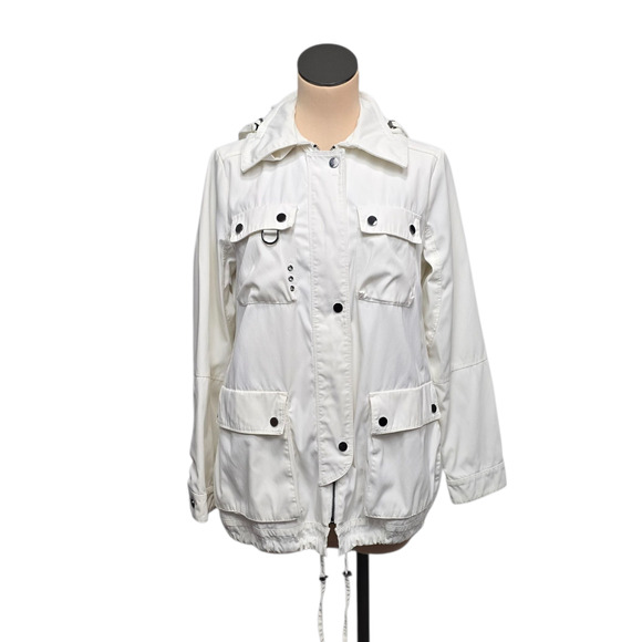 Zara Woman Jacket Womens Small Hooded Utility Pockets Drawstring Parka Coat‎ - Picture 1 of 11